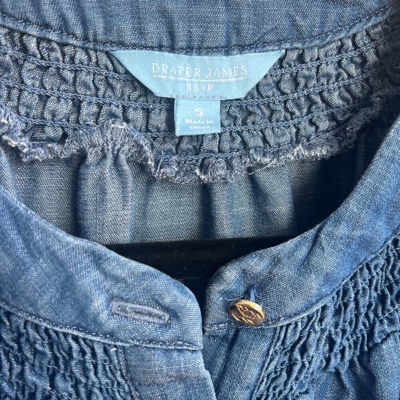 DRAPER JAMES - ELBOW SLEEVE BUTTON FRONT TOP - SIZE S - Picture 5 of 8